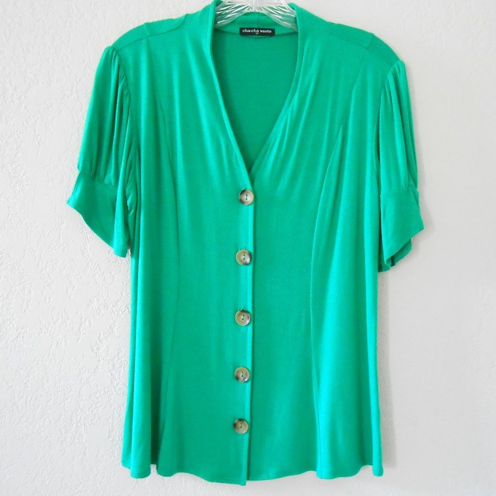 Cha Cha Vente Shamrock Green Top - NEW